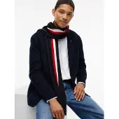 Tommy Hilfiger Strickschal "TH RWB RASHELLE SCARF" aus Wollmix mit Global-Streifen