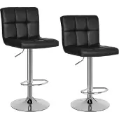Songmics 2 x Barhocker Barstuhl Hocker Tresenhocker mit Rückenlehne Höhenverstel