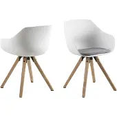 AC Design Tina, Stoff, Polypropylen, Grau, Weiß, Harte Rückenlehne, Polypropylen, Weiß, Weiß