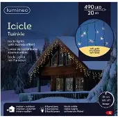 Lumineo LED-Eiszapfen 20 Meter 490 LED schwarz/soft gold (tweekleurig)