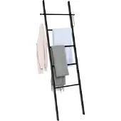 Wenko Handtuchleiter "Loft", schwarz, B:43cm H:170cm T:33cm, Bambus, Handtuchhalter, Handtuchleiter, Bambus, schwarz lackiert