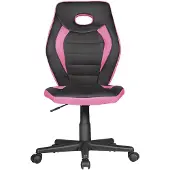 Amstyle Kinderdrehstuhl LUAN schwarz/pink für Kinder ab 6 mit Lehne