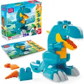 Mega BLOKS Fisher-Price Beiß-Dinosaurier zum Zusammenbauen T-Rex Bausteinspielzeug mit beweglichen Rädern (25 Teile) für Kinder, Bausteine, 3 Jahr(e), Kunststoff, 25 Stück(e), 1,35 kg