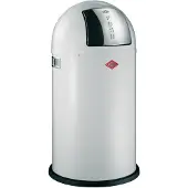 Wesco Mülleimer "Pushboy", weiß, B:40cm H:75,5cm T:40cm, Stahlblech, Mülleimer, Mülleimer, Abfallsammler, 50 Liter