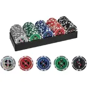 Philos 100 Pokerchips mit Kunststoff-Halter