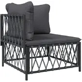 vidaXL 4-tlg. Garten-Lounge-Set mit Kissen Anthrazit Stahl