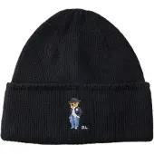 Ralph Lauren für Damen. 455P23854001 Schwarze Bärenmütze (OSFA), Lässig, Wolle