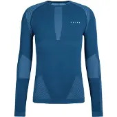 Falke Herren Langarmshirt Warm, XXL, Blau, Uni