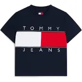 Tommy Hilfiger Regular Flag Ss Tee Dark Night Navy Größe: L | Hemden Outlet | Damen | Schwarz