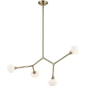 Kichler Cassius Hängelampe hellbronze 100 cm 4-flg. Metall - , Cassius, Bronze / Altmessing, für Wohnzimmer, Metall, Modern