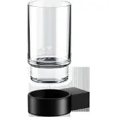Keuco PLAN Glashalter, Echt-Kristallglas, 14950379000, Farbe: Schwarz Matt