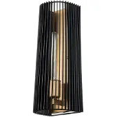 Elstead Lighting Elstead Linara Wandleuchte E27 43cm Schwarz und Naturmessing