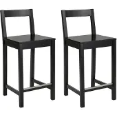 Amazon Basics A. Basics Küchenhocker aus Holz, Barhocker mit Rückenlehne, Esszimmerstuhl, einf