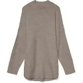 Vero Moda Strickpullover "VMPLAZA LS HIGHNECK LONG PULLOVER GA BOO" Materialmix, loose fit