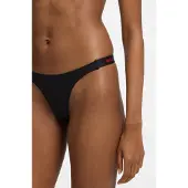 HUGO String "HUGO ID", Damen, Gr. XL, Jersey, schwarz (schwarz 001), Jersey, Obermaterial: 93% Baumwolle, 7% Elasthan, körpernah, Unterhosen String