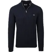 Gant für Herren. 8050603 Marineblauer Pullover mit halbem Reißverschluss (XXL), Lässig, Baumwolle