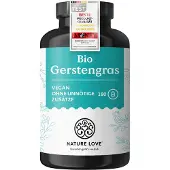 Nature Love Bio Gerstengras - 180 Kapseln 500mg pro Kapsel aus deutschem Anbau 107 g