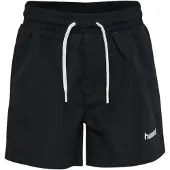 Hummel Badeshorts "hmlJR REG BOARD SHORTS", Kinder, Gr. 140, N-Gr, schwarz, Web, Obermaterial: 100% Polyester, Badehosen Badeshorts, schnell trocknendes Material, aus Polyester, mit Webart