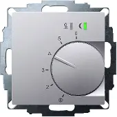 Eberle 547895554702 UP-Raumregler, Aluminium 55x55, 5-30C, AC 230V, Triac-Ausgang, Schaltbar 5 Stellantriebe a 3W, Change-Over-Eingang, TA 3,5K, LED