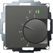 Eberle 547895524302 UP-Raumregler, Anthrazit 55x55, 5-30C, AC 24V, Triac-Ausgang, Schaltbar 5 Stellantriebe a 3W, Change-Over-Eingang, TA 3,5K, LED
