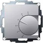 Eberle 191810224702 UP-Raumregler, Aluminium 55x55, 5-30C, AC 24V, 1Öffner, 10 A, bei DC 24 V Schaltleistung 100 W, Temperaturabsenkung ca.4K UTE