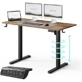 Sense7 NOJO LIGHT Höhenverstellbarer Schreibtisch Elektrisch 120x60 cm Dunkelbraun Schwarz Gaming Tisch Computertisch Stehtisch Memory PC Büro