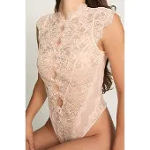 Hunkemoller Highneck Body Sylvia Beige