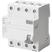 Siemens 4P 40A 0,03A Differenzialschalter, AC-Typ, N-linker Pol, 30mA 400V, SENTRON 5SV4344-0KL