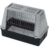 Ferplast 73079021W1, Fester Transportbox, Auto-Haustiertransportbox, Hund, 10 kg, Frontlader, Schwarz, Grau