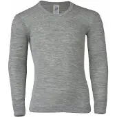 Engel - Kinder Unterhemd L/S - Merinounterwäsche Gr 140 grau