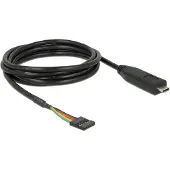 DeLOCK 63947, Schwarz, 2 m, USB 2.0 Type-C, 6 pin pin header pitch: 2.54 mm, China, 1 Stück(e)