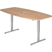 Hjh OFFICE PRO XMST 22 S - Nussbaum 220 x 103 elektrisch höhenverstellbar