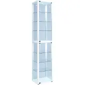 VCM Standvitrine "Holz Glas Stand Vitrine Sammelvitrine Kavisa XL", weiß, B:50cm T:38cm, Obermaterial: 100% Holz Wood., Schränke, Standvitrine