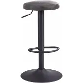 Wohnling Barhocker Grau Wildlederoptik Hocker ohne Lehne 58 - 79 cm Küchenhocker Stoff / Metall 100kg Barstuhl Tresenhocker Drehbar Bistrohocker