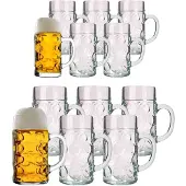 Stölzle Bierkrug STÖLZLE "Bierkrüge Isar 0,5l + 1l 12er Set transparent", bunt (transparent), B:2cm H:2cm, Glas, Trinkgefäße, Bierkrug, Erhöhte Bruchfestigkeit, Spülmaschinengeeignet