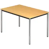 Hjh OFFICE PRO DORAN DR12 C - Buche 120 x 80 mit Rund-Rohr/Chrom