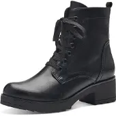 Marco Tozzi Schnürstiefelette , Damen, Gr. 39, wärmend, schwarz, Lederimitat, unifarben, Schuhe Schnürstiefelette, mit FEEL-ME Ausstattung, Topseller
