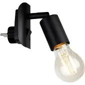 Briloner Steckerleuchte Steckerlampe Ein-/Aus-Schalter 1E27 25 W schwarz Metall