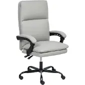Beliani Chefsessel Hellgrau Kunstleder Gepolstert Höhenverstellung Drehbar Neigungsfunktion Ergonomische Form Bürostuhl Schreibtischstuhl Bürosessel