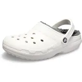 Crocs Uni Erwachsene Classic Lined Clog Clog, White/Grey, 33/34 EU