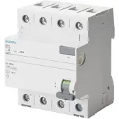 Siemens 5SV4644-0KL FI-Schutzschalter, 4-polig, Typ AC, In: 40 A, 300 mA, Un AC: 400 V, N-links 5SV46440KL