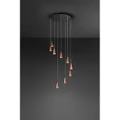 Perenz CONE Pendelleuchter Gold-Rosa Mattschwarz 9x7W 3000K