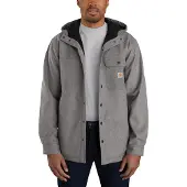 Carhartt Men's Rain Defender Relaxed Fit Heavyweight Hooded Shirt Jac, OILED WA