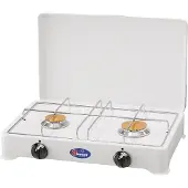 Parker Zweiflammiger Kocher - weiß lackiert - Zündsicherung - 2,3kW, 1,65kW