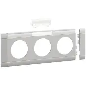 Hager Blende 3-fach Steckdose zu Oberteil 80mm beschriftbar anreihbar hfr lichtgrau, Hellgrau, Acrylnitril-Butadien-Styrol (ABS), , 212 mm, 80 mm, 1 Stück(e)
