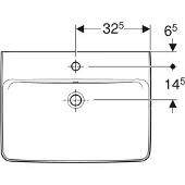 Geberit Waschtisch Renova Plan 65x48cm, Hahnl. mit., mit Überlauf, weiß