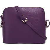 Cluty Umhängetasche "Damen echt Leder, Made in Italy", Damen, Gr. B/H/T: 20cm x 18cm x 4cm onesize, lila (violett), Leder, unifarben, Taschen Umhängetasche, echt Leder, Made in Italy