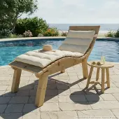 TUGA-Holztech Holzliege Wellenliege Gartenliege Relaxliege "Liege-Franzi" (Zirbe) Breite 80cm Einstiegshöhe 60cm mit Füßen