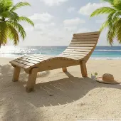 TUGA-Holztech Holzliege Wellenliege Gartenliege Relaxliege "Liege-Franzi" (Lärche) Breite 80cm Einstiegshöhe 50cm mit Füßen