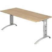 Hjh OFFICE PRO FARO 19 S - 180 x 80 Eiche/Silber höhenverstellbar
